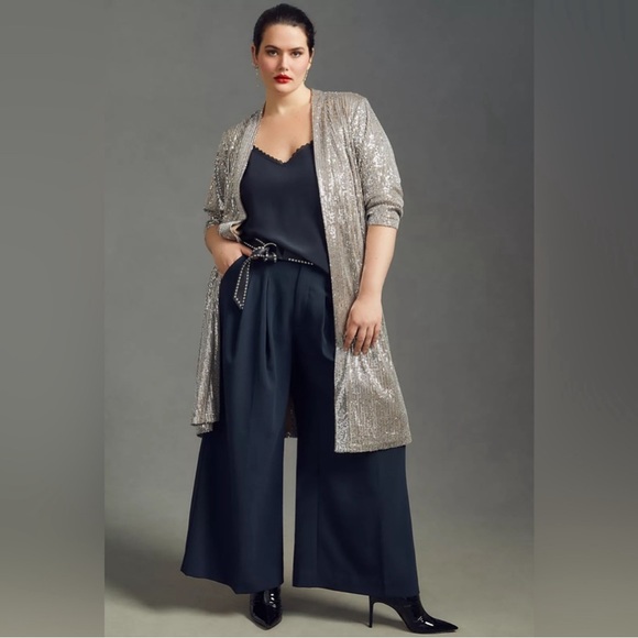 Anthropologie Mare Mare Sequin Duster Jacket Open Front - Picture 2 of 4